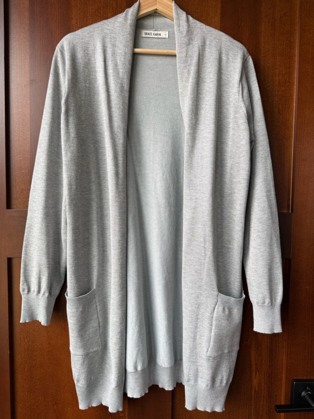 Women’s Grace Karin Gray Open Cardigan Size Large